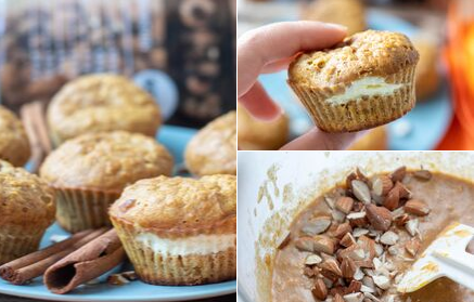 Fitness-Rezept: Kürbis-Käsekuchen-Muffins mit knusprigen Mandeln