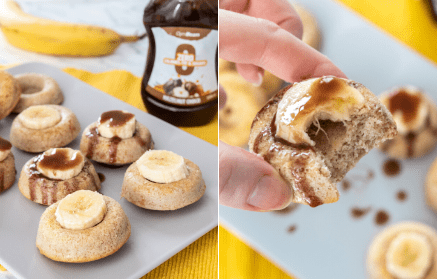 Fitnessrezept: Protein Donuts mit Banane und Schokoladensirup