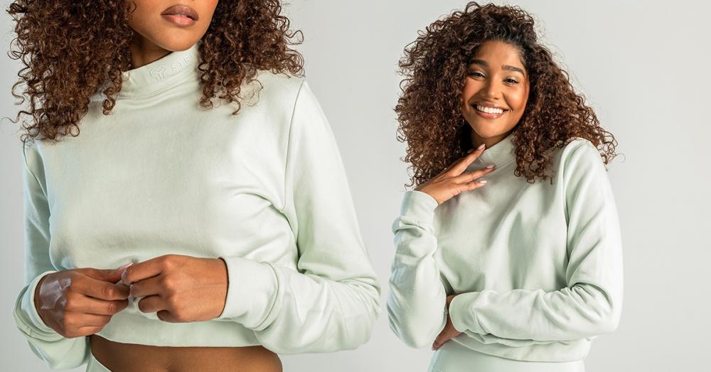 Essential Pullover mit Stehkragen für Damen Mondgrau - STRIX