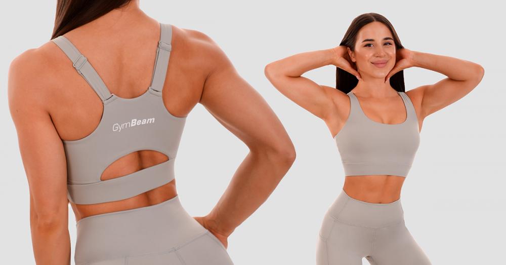 Cut-Out Sports Bra grey - GymBeam