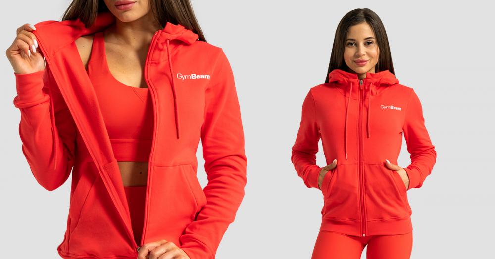 Damen Limitless Zip Up Hoodie Rot - GymBeam