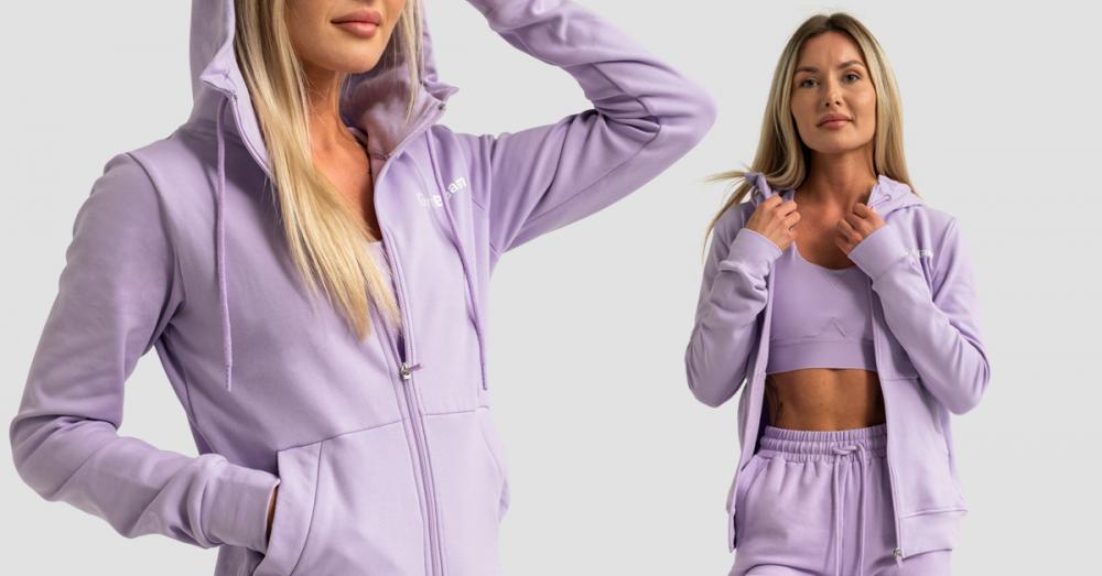 Damen Limitless Zip Up Hoodie Lavendel - GymBeam