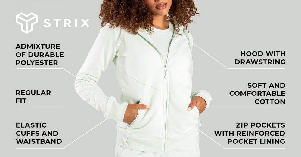 Women's Nova Zip Up Hoodie Moon Grey - STRIX