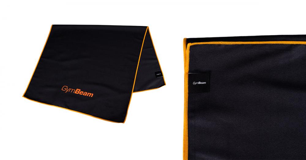 Schnelltrocknendes Sporthandtuch Schwarz/Orange - GymBeam