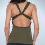 Tank Top für Damen Crossed Military Green - GymBeam 