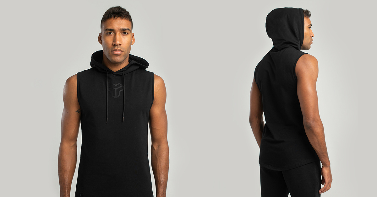 Essential Hoodie Tank Top Black -STRIX